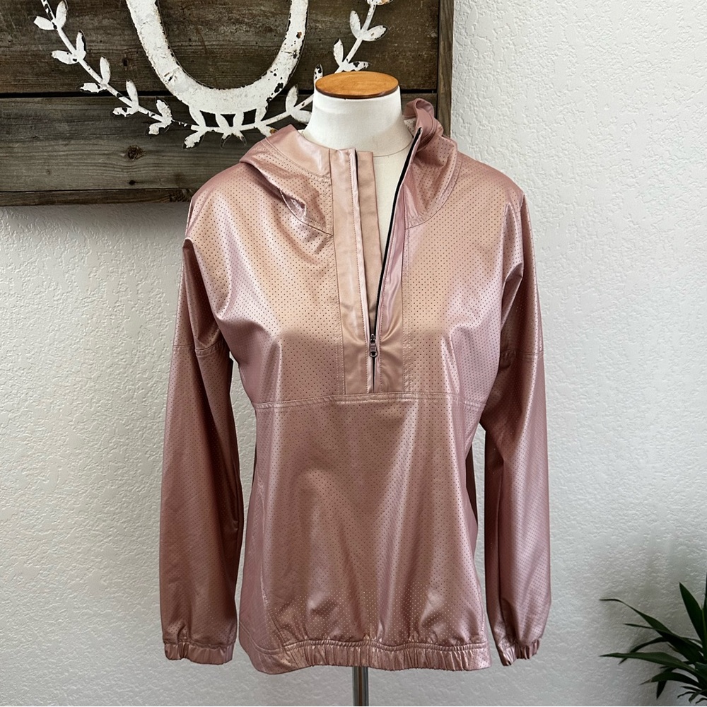 Calia by Carrie Underwood rose gold metallic pink track jacket ladies size Small